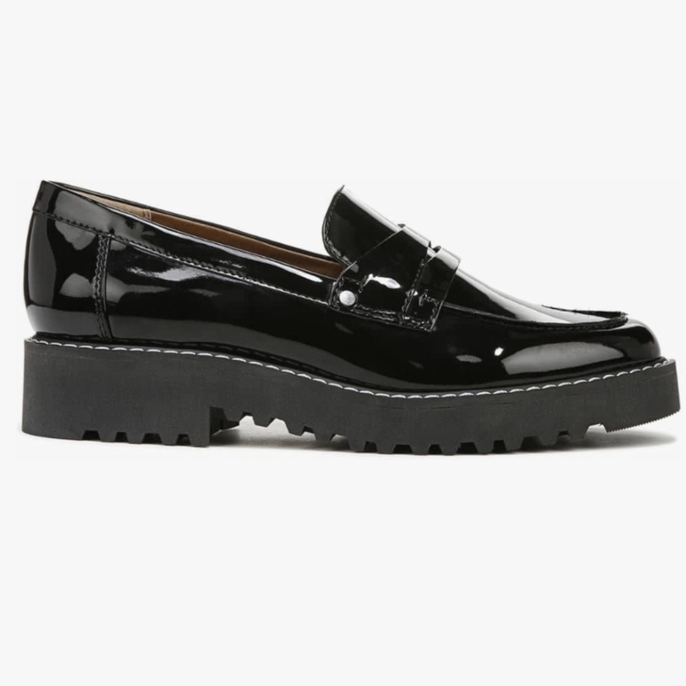 Frano Sarto | Cassandra Black Patent Leather Penny Loafers - Picture 8 of 13